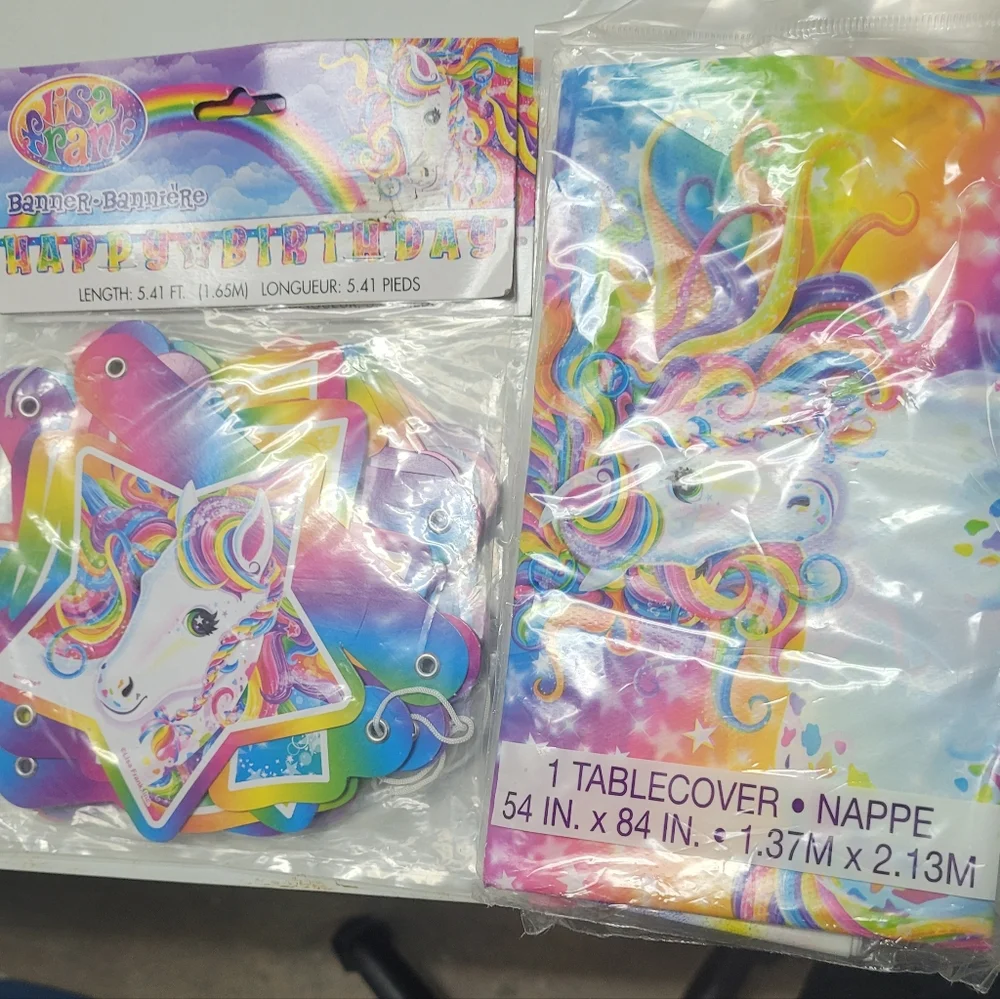 Lisa Frank Rainbow Unicorn Party Banner and Tablecover Set Pk Napkins - Picture 3 of 5
